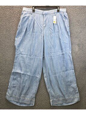 Lane Bryant Wide Leg Jeans 14 Blue Mid Rise Streetwear Costal Retro Minimalist